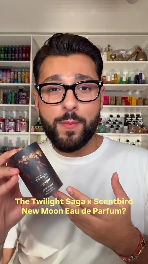 Instagram post by @paulreactss for Scentbird. Caption reads: [...] Saga: New Moon 🌙 The Twilight Saga X....