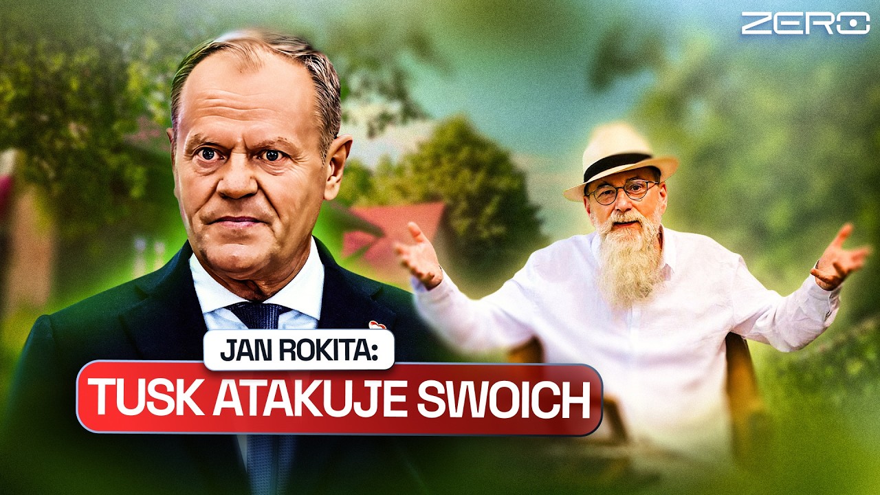 YouTube post by @KanalZeroPL for STS. Caption reads: JAN ROKITA EXPOSES TUSK'S DESPERATE MOVEMENTS. "HE....