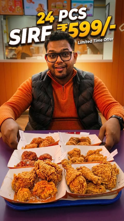 Instagram post by @bigonefoodie for Popeyes. Caption reads: 🎉 The WEDNESDAY BUCKET of your dreams is HERE!....