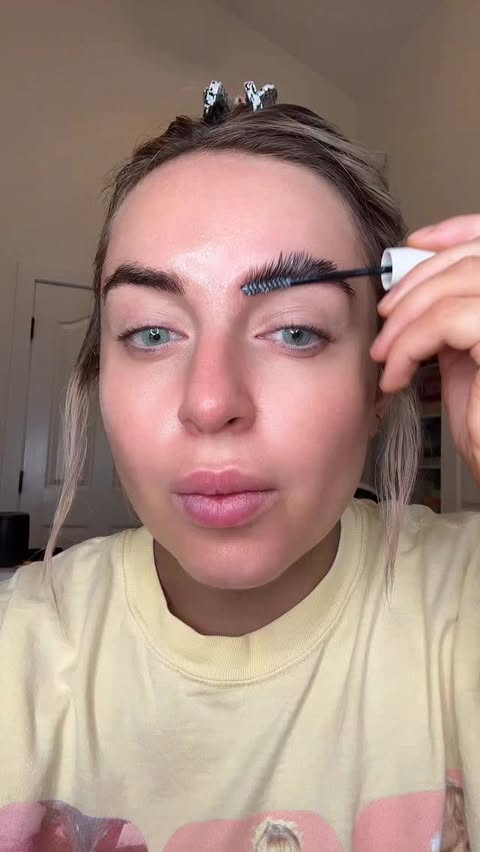 Instagram post by @bb_brean for Palladio Beauty. Caption reads: Me and this brow gel are locked....