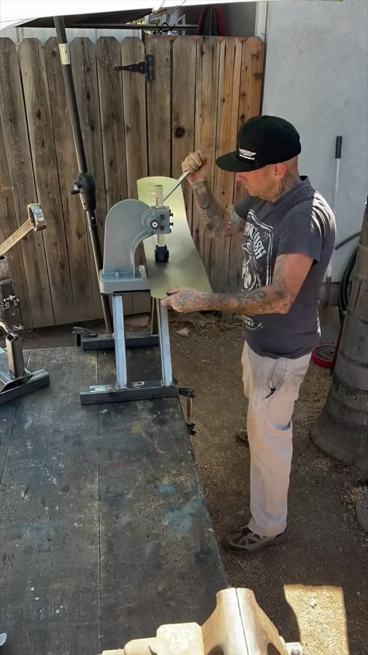 Instagram post by @bhoodfab for Lincoln Electric. Caption reads: Putting together a creative fender for my next....