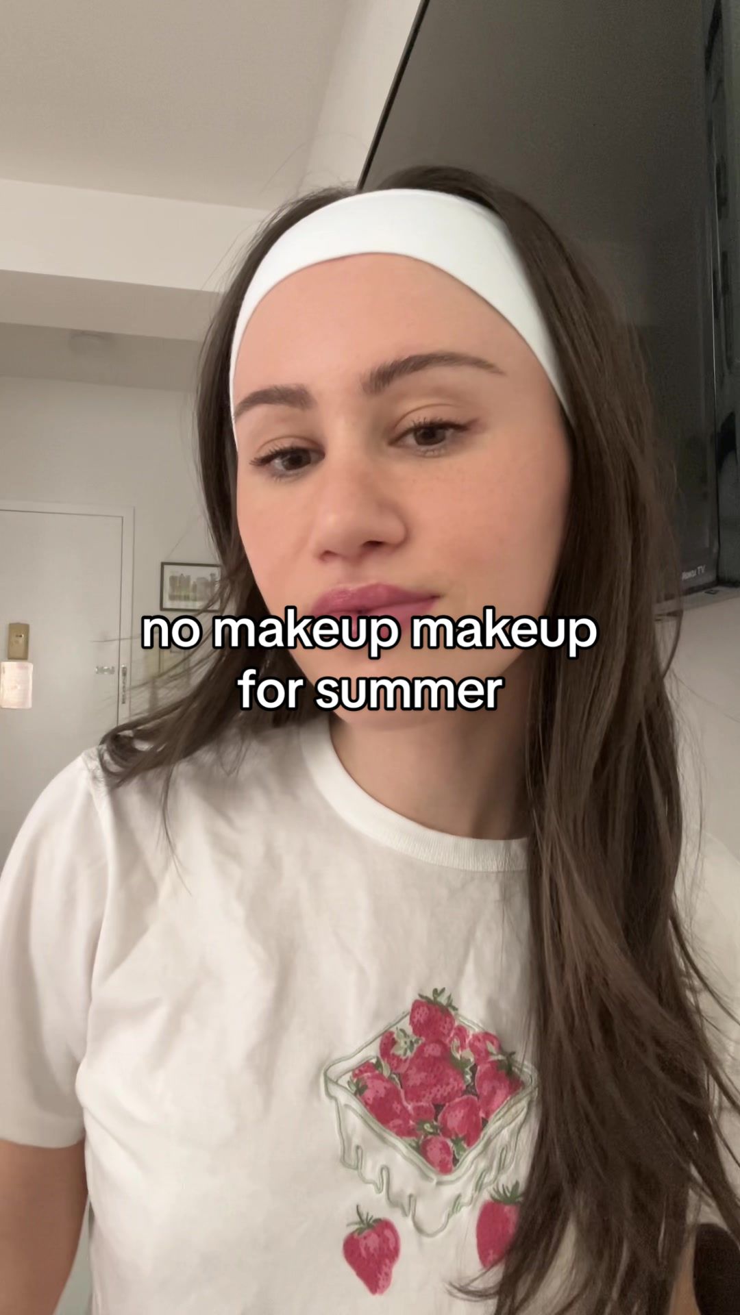 TikTok post by @carlyrivlin for Freck Beauty. Caption reads: updated no makeup makeup look for summer ☀️ the....