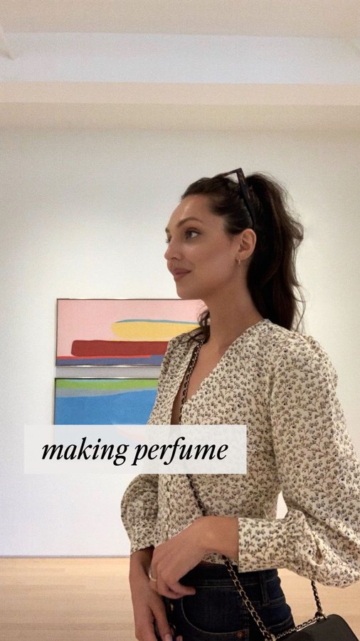 Instagram post by @helendenham_ for Olfactory NYC. Caption reads: (#partnership) @olfactorynyc // this is such fun....