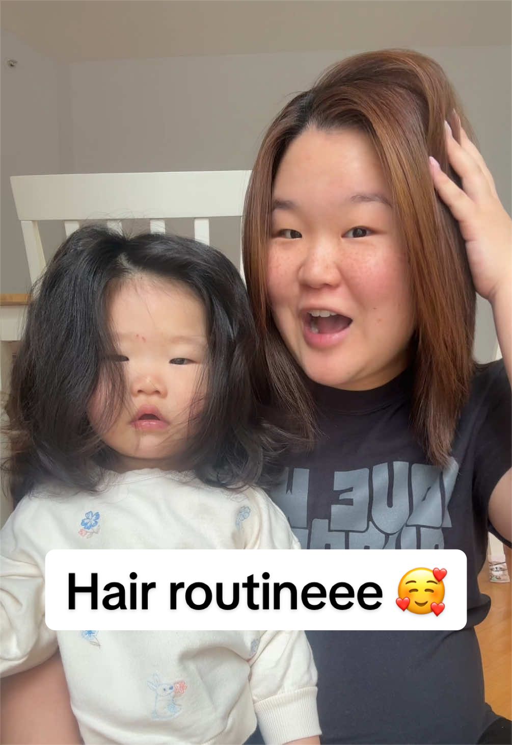 TikTok post by @amyyshin for K18 Hair. Caption reads: [...] for the busy moms on the go 😭 @K18 Hair....