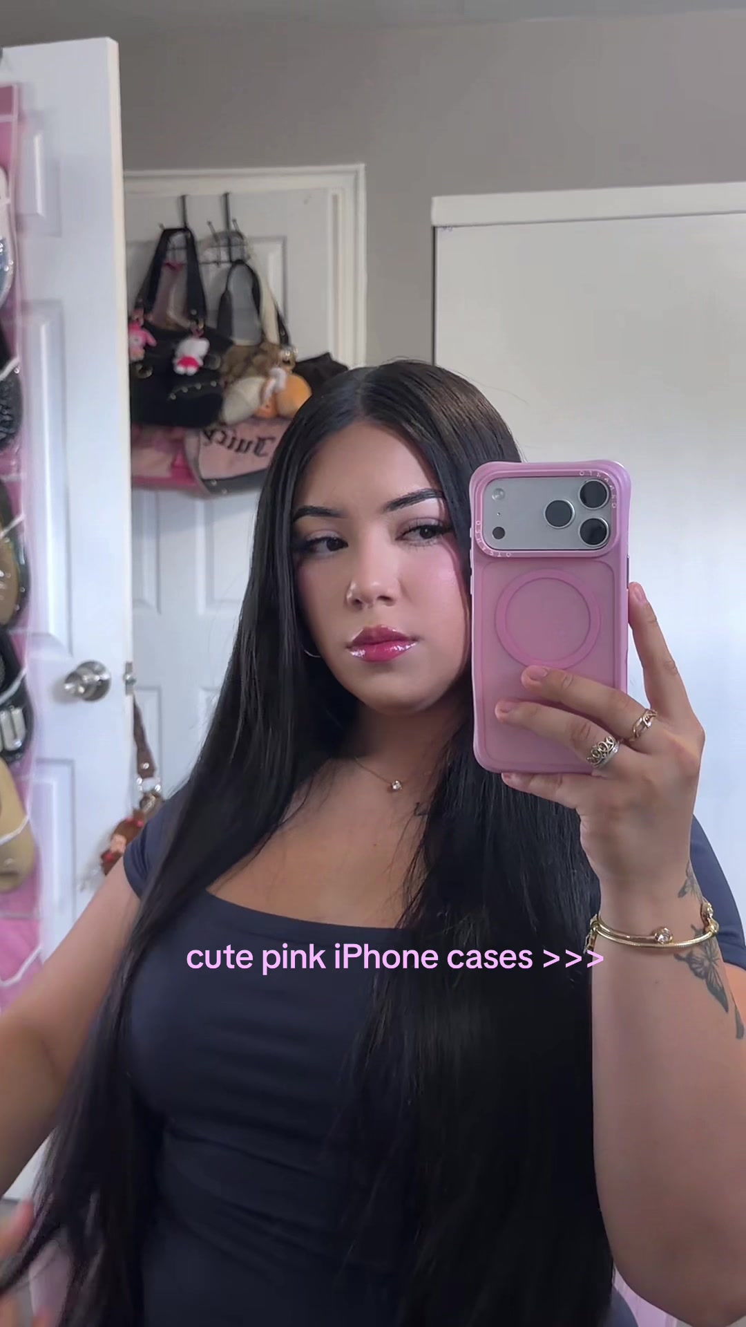 TikTok post by @karliitanoemiii for ORNARTO. Caption reads: @ORNARTO US 🩷 #ornarto #pink #iphone [...].