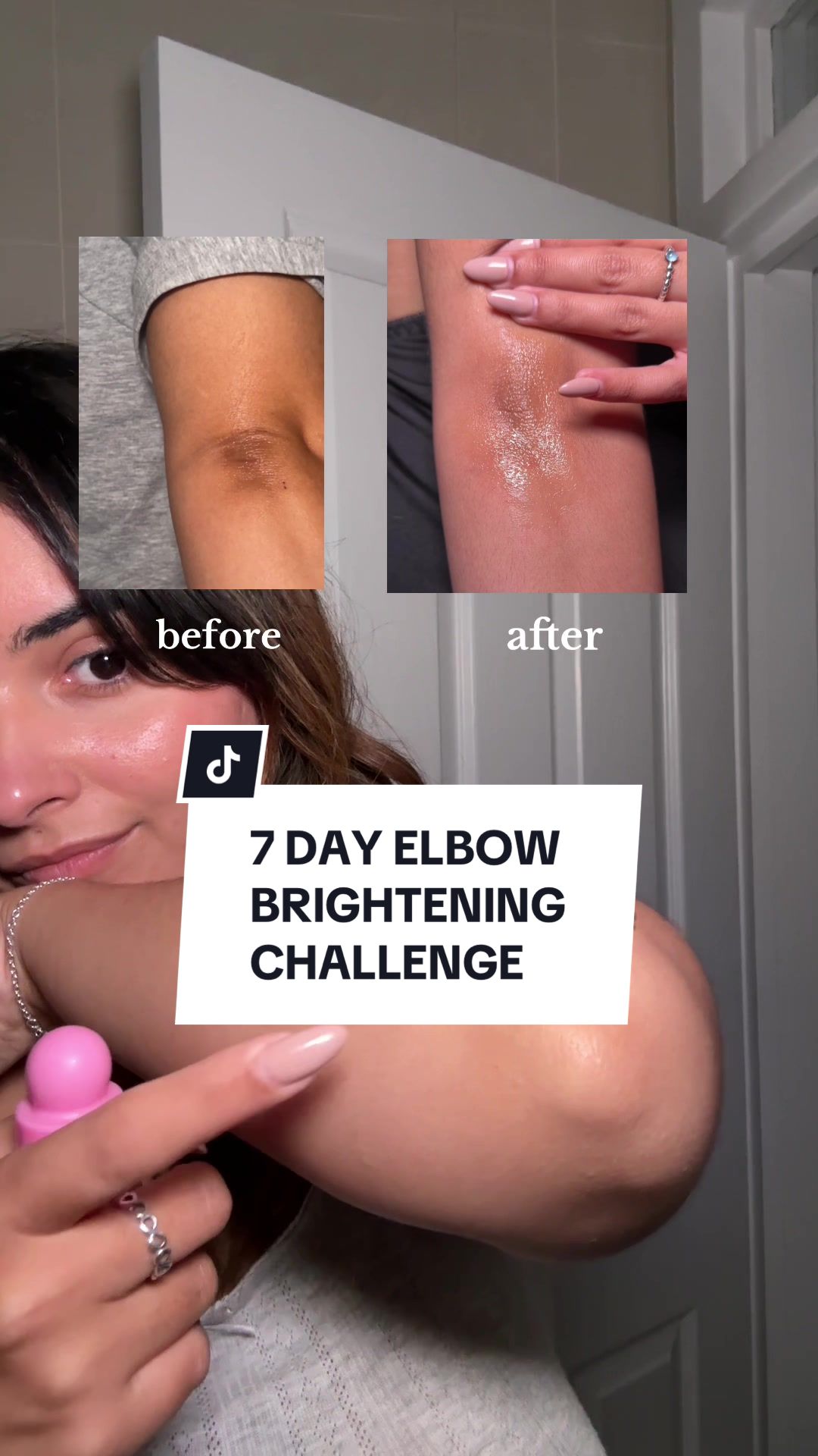 TikTok post by @badmeryuk for Picky. Caption reads: 7-Day Elbow Brightening Challenge >>>>>  A....