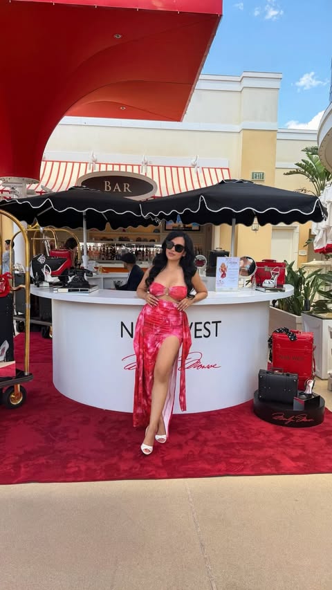 Instagram post by @romarealica for Nine West. Caption reads: [...] fashion at Encore Beach Club with Nine West,....