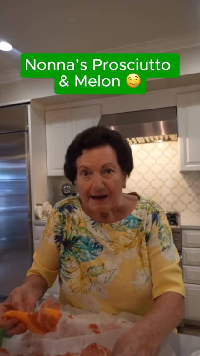 Instagram post by @realnonnagracie for Babbel. Caption reads: #BabbelPartner Nonna’s prosciutto & melon 🍉🇮🇹....