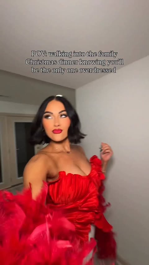 Instagram post by @thedaniellemullins for JustFab. Caption reads: [...] own it 🤪
•
•
🍒 @cakesbody cleavage bra
👠....