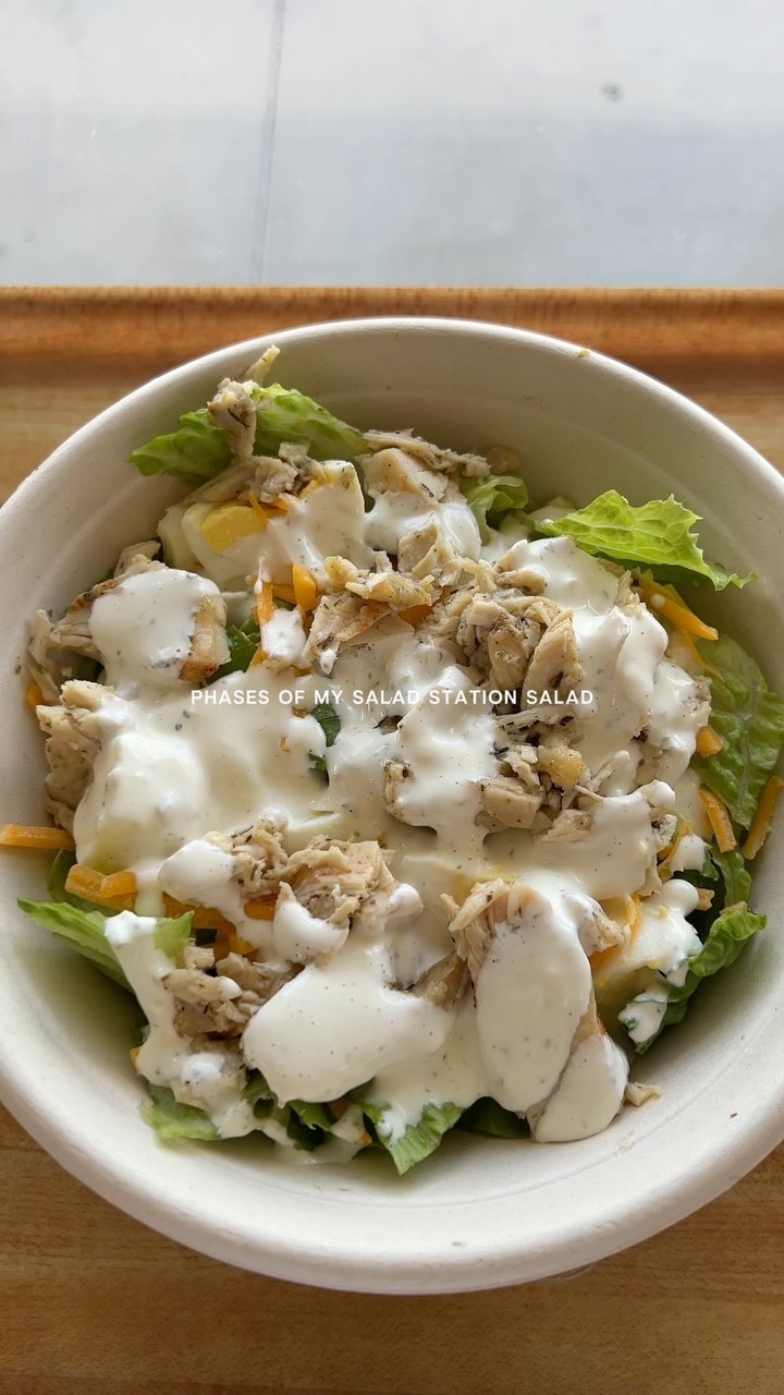 Instagram post by @knzyrae for Salad Station. Caption reads: My favorite spot for fresh healthy food!....