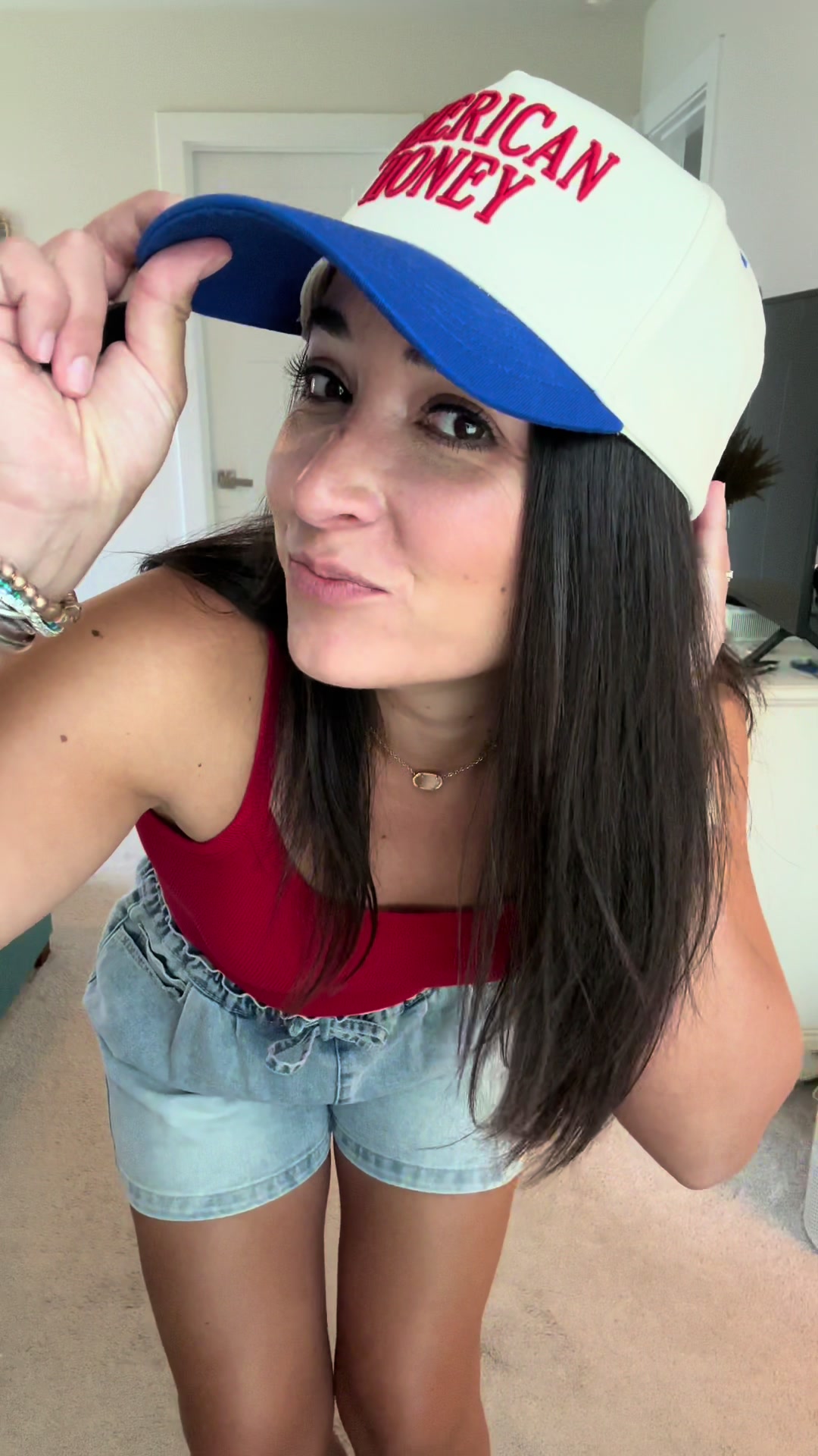 TikTok post by @tarakristan for KenzKustomz. Caption reads: OOTD. Zoo day with the kiddos! Hat: @KenzKustomz....