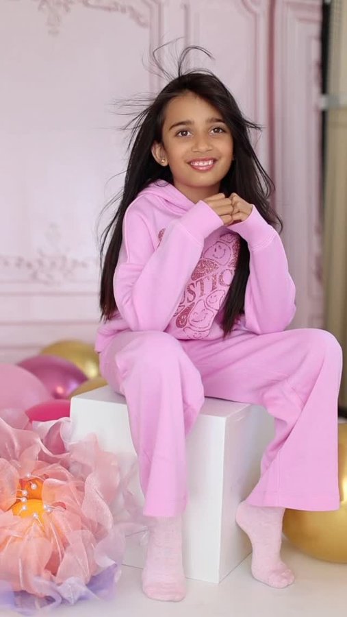 Instagram post by @irenesarah for Justice. Caption reads: Kids dressing like kids? LOVE TO SEE IT! 🙌🏽 AD....