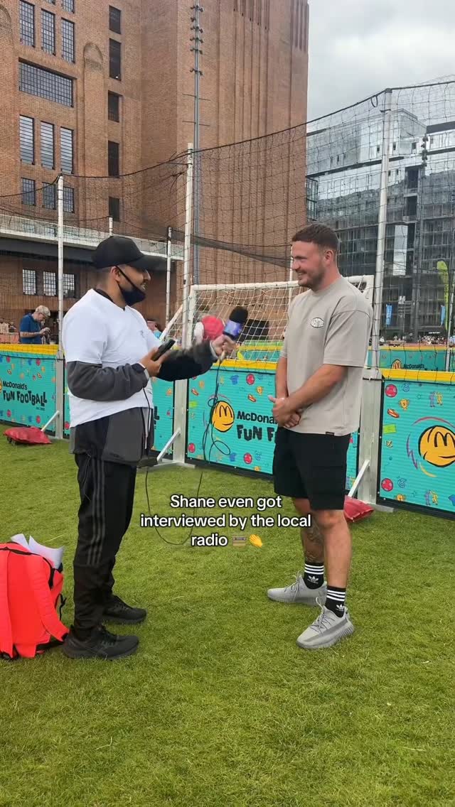 Instagram post by @thecolesofficial for McDonald's. Caption reads: #AD We had such fun today at @funfootballuk....