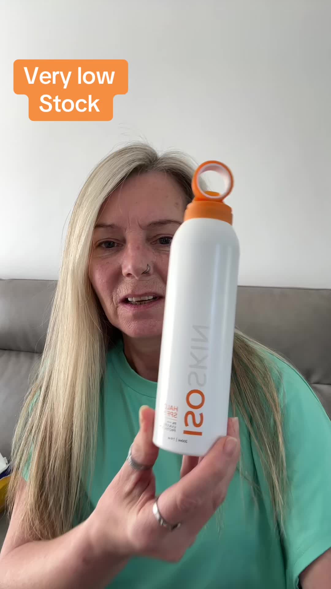 TikTok post by @dazzmaka for ISOCLEAN. Caption reads: Isoclean Halow SPF50 spray mist instantly dries,....