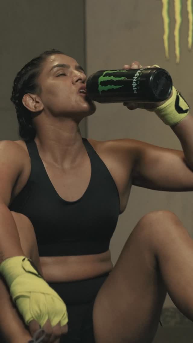 Instagram post by @rituphogat48 for Monster Energy. Caption reads: [...] to #unleashthebeast #Ad #monsterenergy....