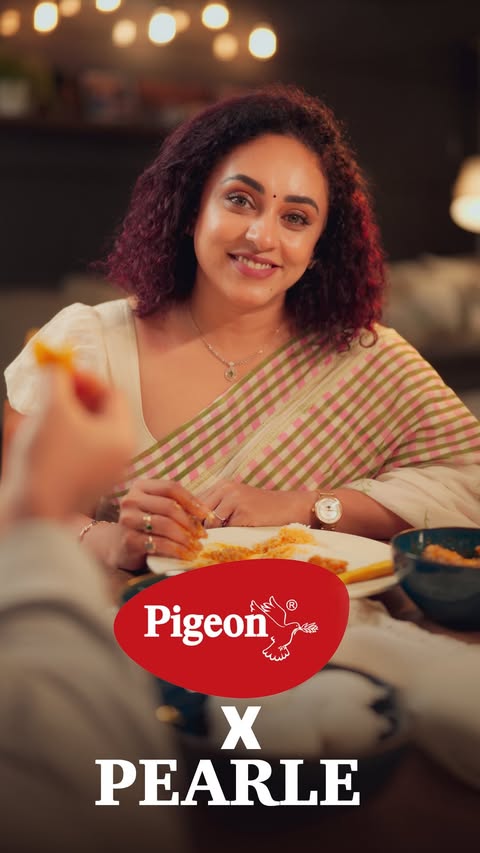 Instagram post by @pearlemaany for Pigeon Kitchen Appliances. Caption reads: I thought , I gave Srini a tough task — “Breakfast....