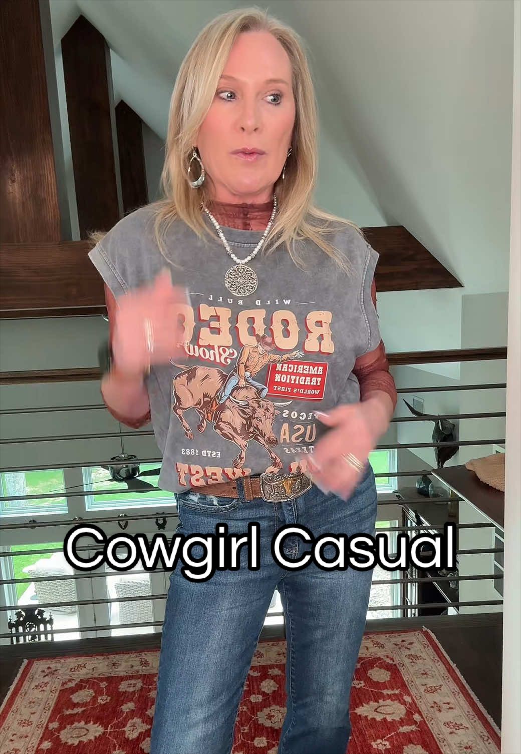 TikTok post by @trendy.ageless.fas for Freckled Poppy. Caption reads: [...] #Over50Style @The Ideal Wardrobe @Freckled....