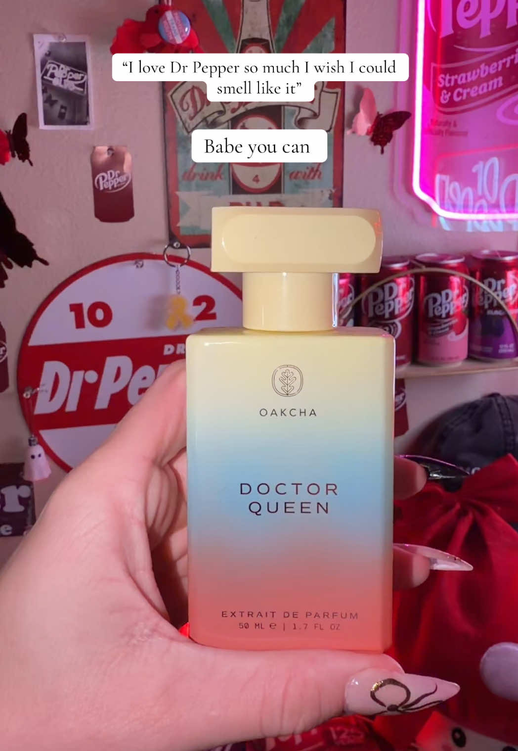 TikTok post by @drpeppermamii for Oakcha. Caption reads: Doctor Queen I swear was made for me🥤✨ @Oakcha....