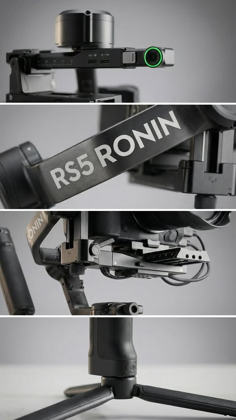 Instagram post by @sparkle_films for DJI. Caption reads: Just put together the @djiglobal RS5 gimbal in one....