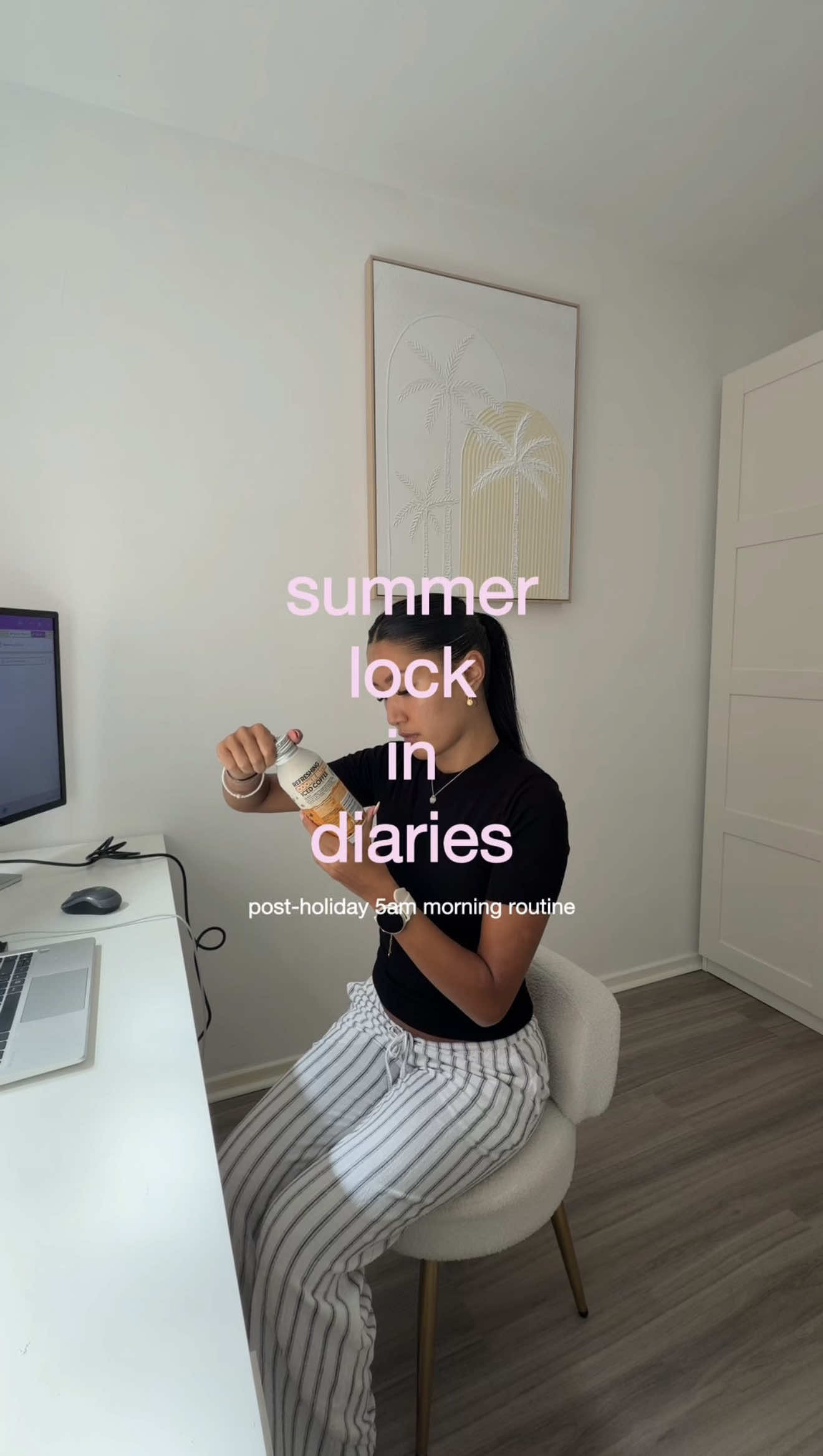TikTok post by @monicacristinaa_ for Jimmy's Iced Coffee. Caption reads: back from the holiday !! ⭐️ so welcome back to the....