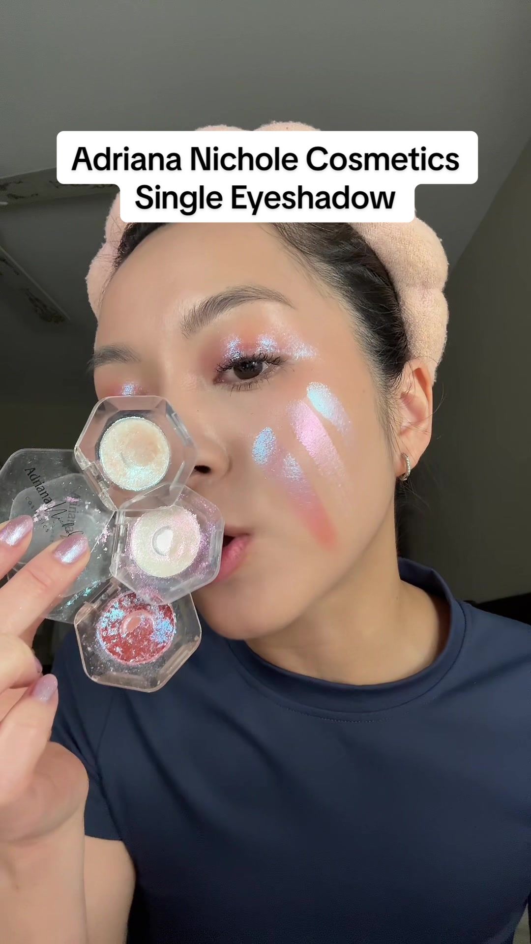 TikTok post by @nphiynhi for Adriana Nichole Cosmetics. Caption reads: These are my babies ✨  @Adriana Nichole Cosmetics....