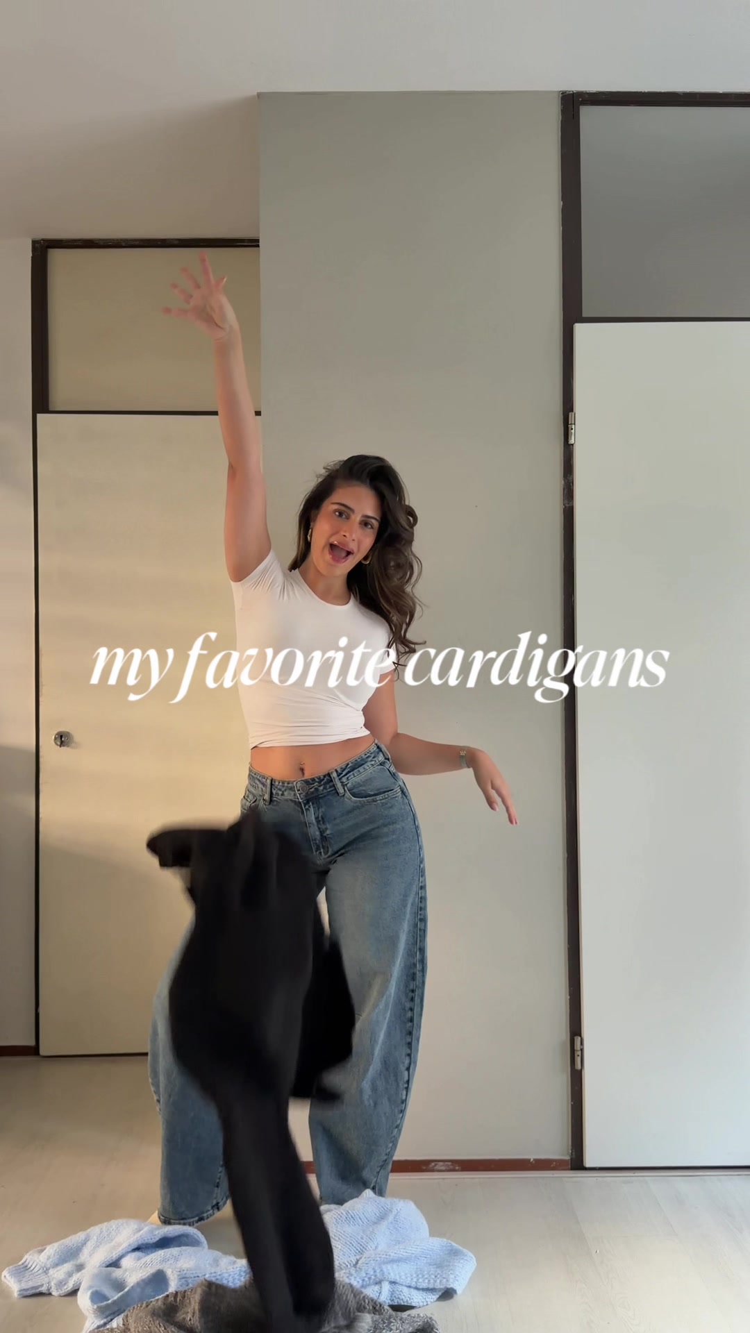 TikTok post by @carlinaerikinn for VERO MODA. Caption reads: my new favorite cardigans from @VERO MODA 🤍 ....