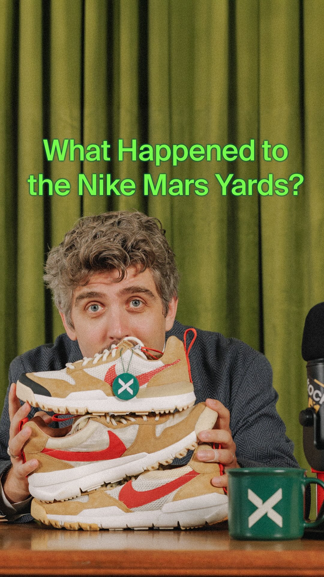 Instagram post by @brendandunne for StockX. Caption reads: The Nike Mars Yard sneakers by Tom Sachs have been....