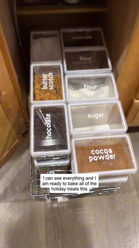 Instagram post by @smallstuffemily for The Container Store. Caption reads: [...] all stocked up and organized (in....