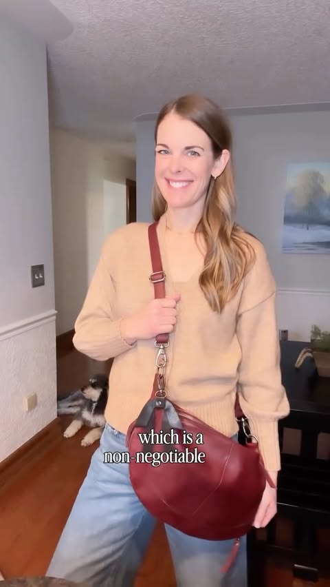 Instagram post by @carlyhundt for Latico Leathers. Caption reads: The Latico Leathers Callie Sling Bag is soft,....