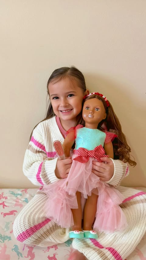 Instagram post by @arybindrup for Our Generation Dolls. Caption reads: ✨ Meet Candie, the 2025 Limited-Edition Holiday....