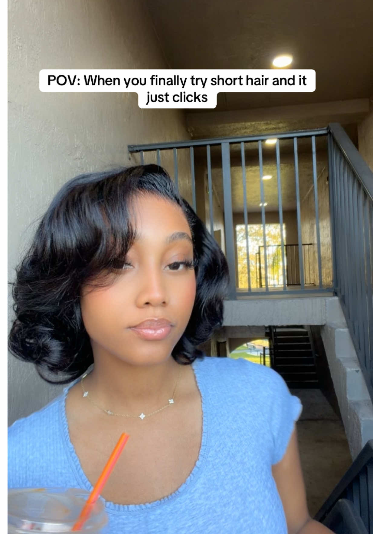 TikTok post by @gaikaaaaaaa.r for Asteria Hair. Caption reads: [...] short hair and it just clicks 😍💕 @Asteria....