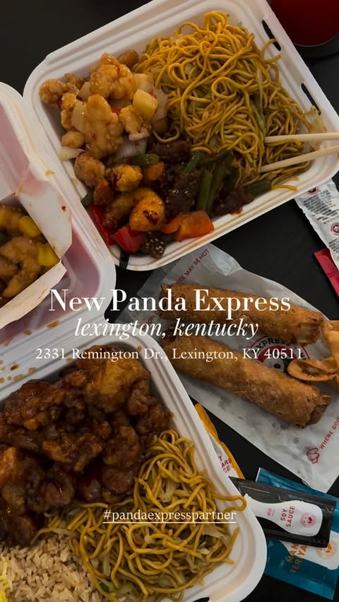 Instagram post by @thingstodoinlexingtonky for Panda Express. Caption reads: #AD #PandaExpressPartner So excited... the new....