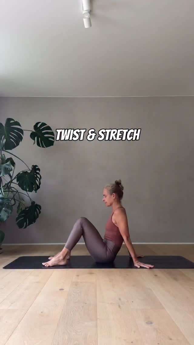 Instagram post by @lottasebzdayoga for Alo Moves. Caption reads: ▫️Supine Twist▫️
is a great way to stretch,....