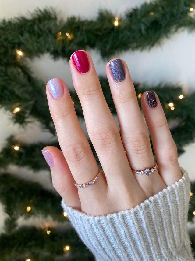 Instagram post by @polished_yogi for Cracked Polish. Caption reads: [...] Sparkle Forward into 2026 ✨ with....