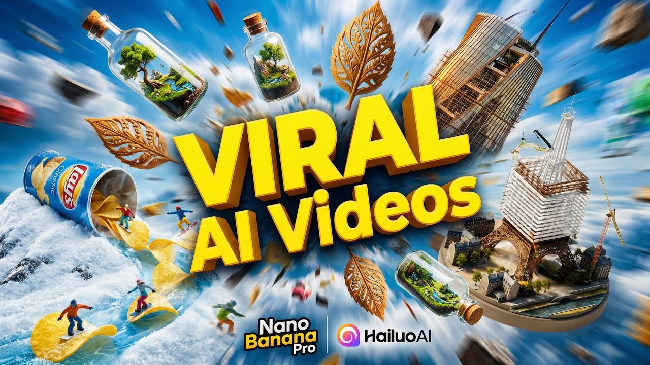 YouTube post by @digitalassets143 for ElevenLabs. Caption reads: How I Create Viral AI Videos with Nano Banana Pro....