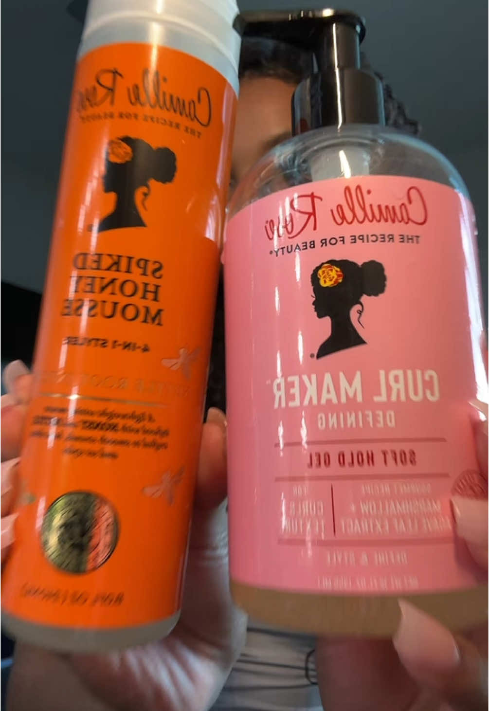 TikTok post by @444.tor for Camille Rose. Caption reads: my one brand curl routine! @Camille Rose....