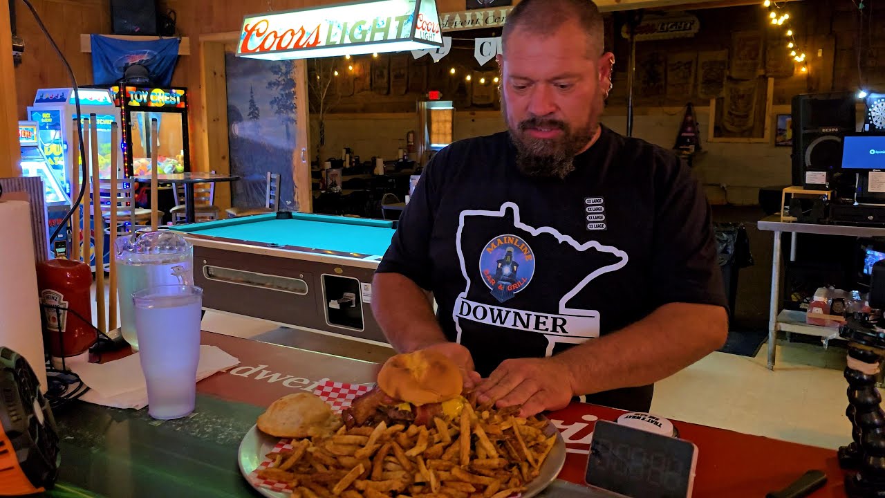 YouTube post by @DaGarbageDisposal for VistaPrint. Caption reads: Iron Horse Challenge at Mainline Bar & Grill....