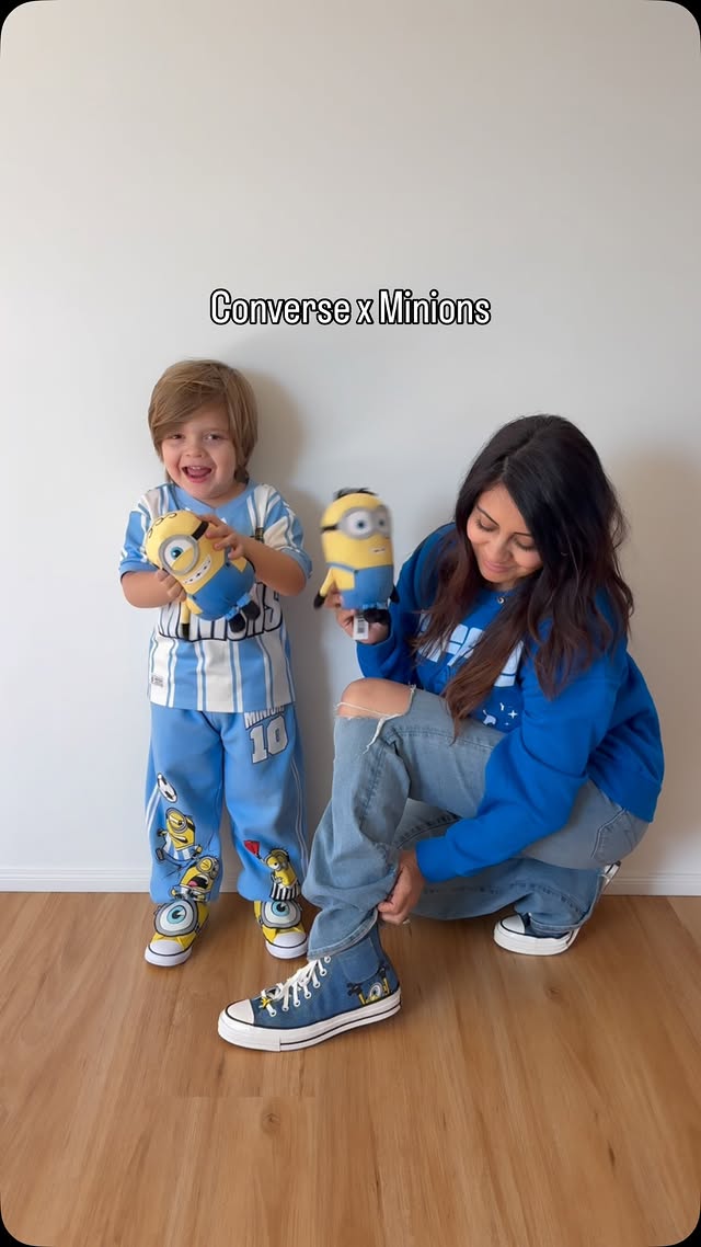 Instagram post by @xbina1 for Converse. Caption reads: [...] cool are these new Minions kicks from....
