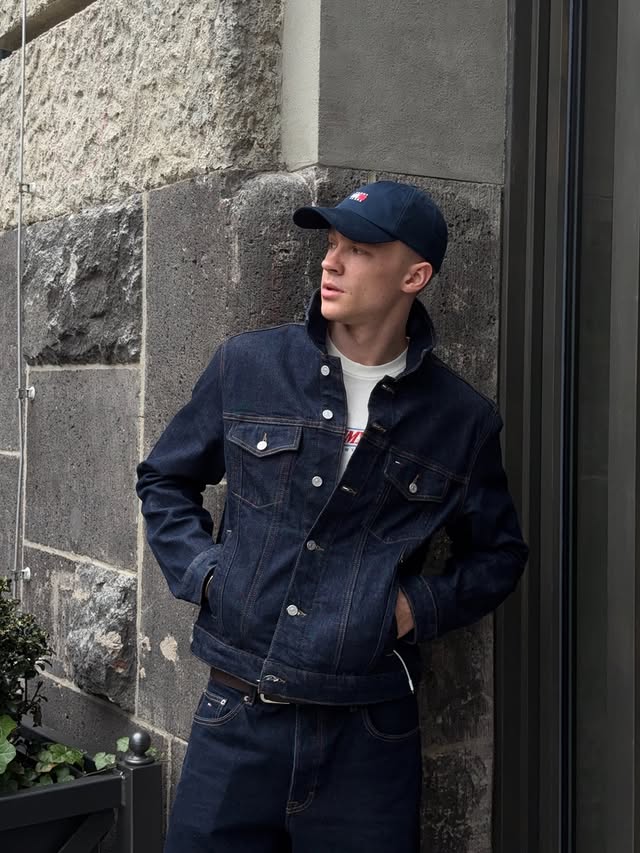 Instagram post by @moritzcn for Tommy Jeans. Caption reads: all denim all @tommyjeans |anzeige #TOMMYFAMILY.