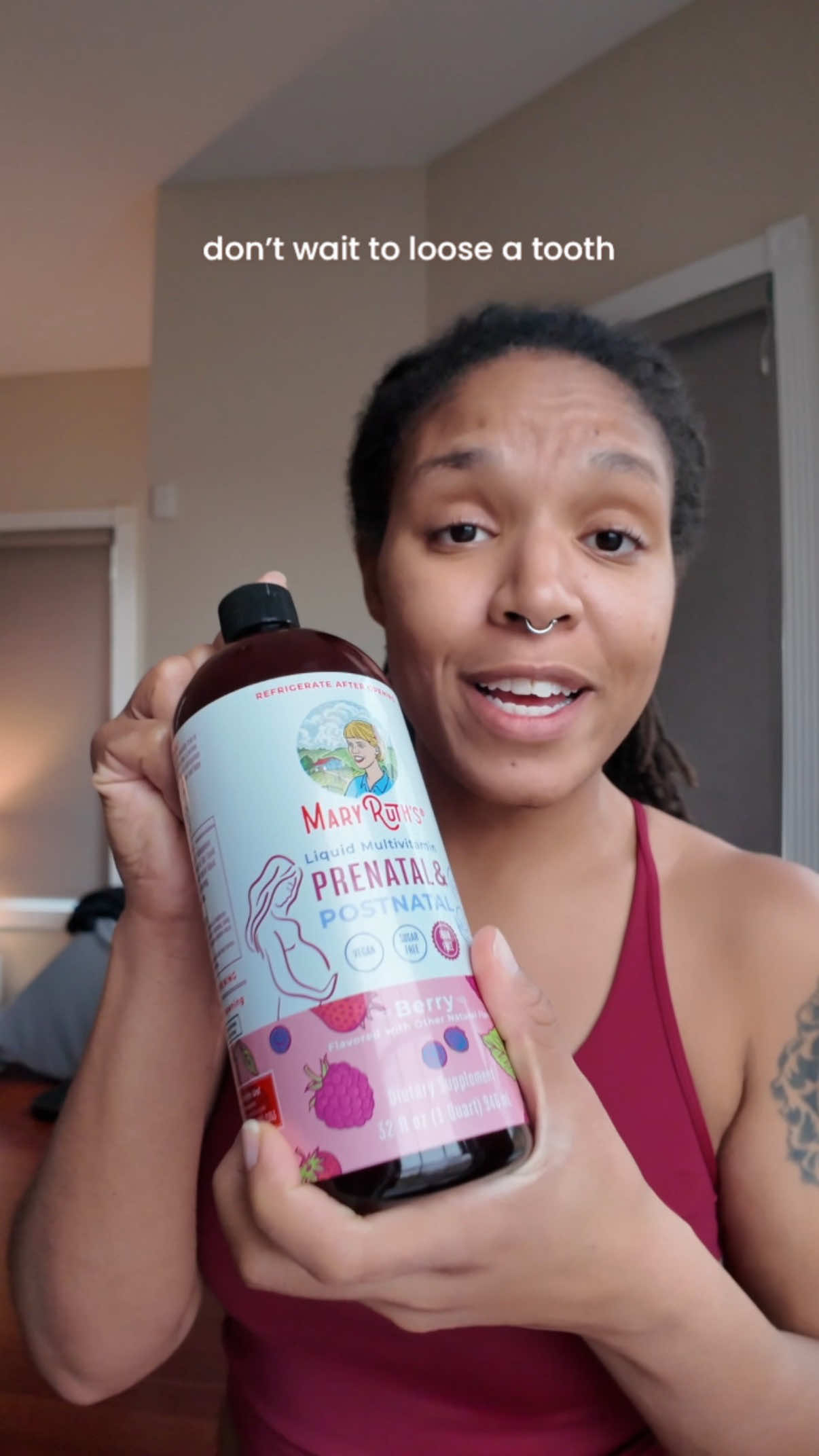 TikTok post by @themicrolocdmom for MaryRuth Organics. Caption reads: Pregnancy took everything from my body — even my....