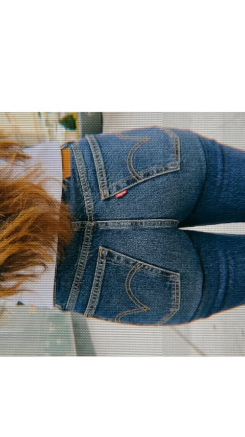 Instagram post by @evabenss for Zalando. Caption reads: [...] DENIM JACKET WEDGIE BOOTCUT JEANS....