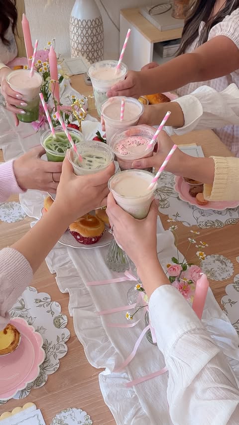 Instagram post by @tokyotolagirl for Evite. Caption reads: [...] turned my home into a café 🍵🌸🏡 I used....