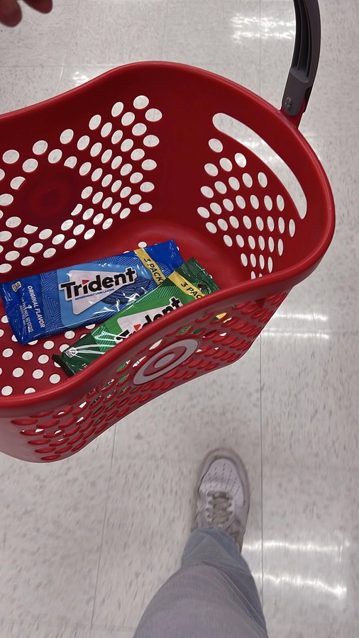 Instagram post by @meili_zzz for Trident Gum. Caption reads: Picking up the essentials at Target @tridentgum ✨....