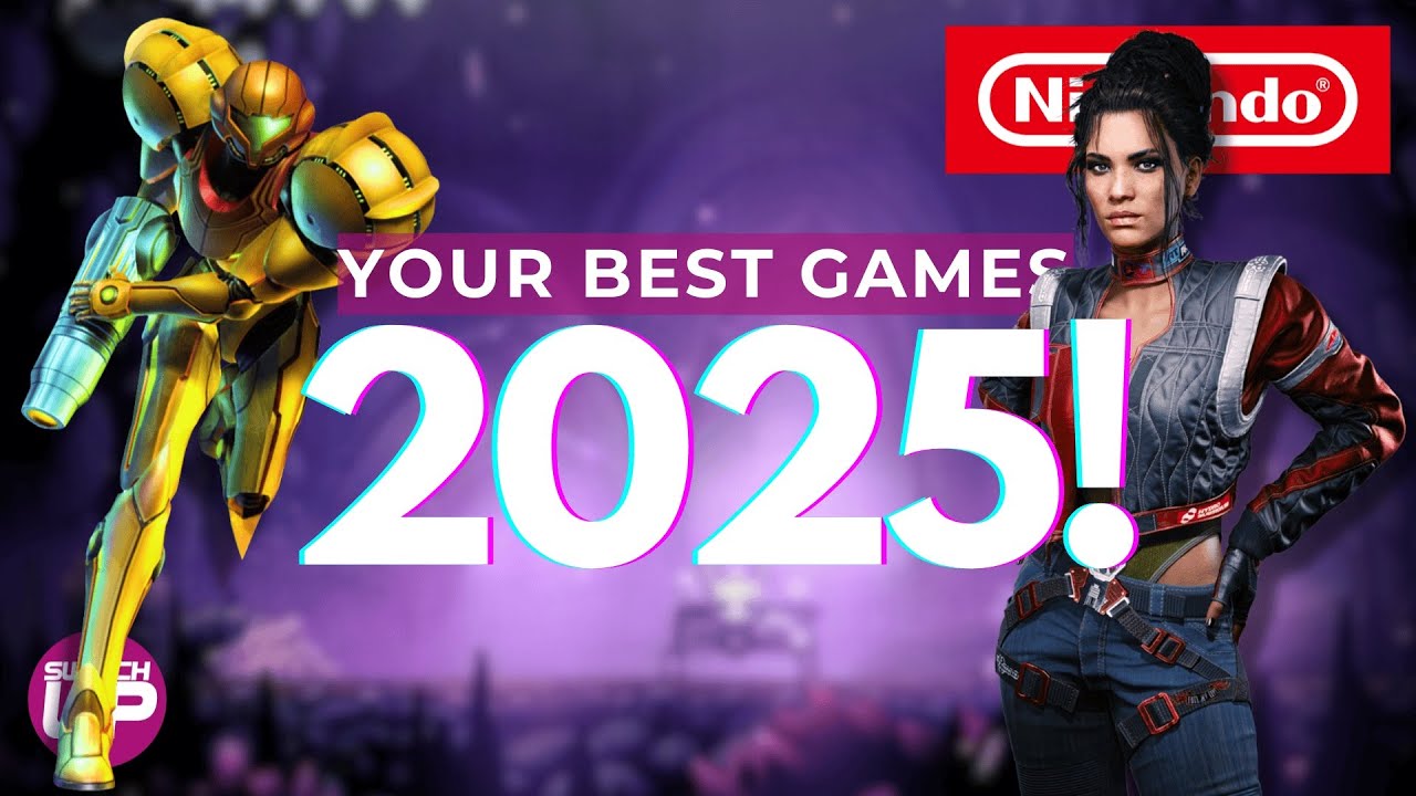 YouTube post by @SwitchUpYt for Nintendo. Caption reads: Your TOP 10 Nintendo Switch and Switch 2 Games of....