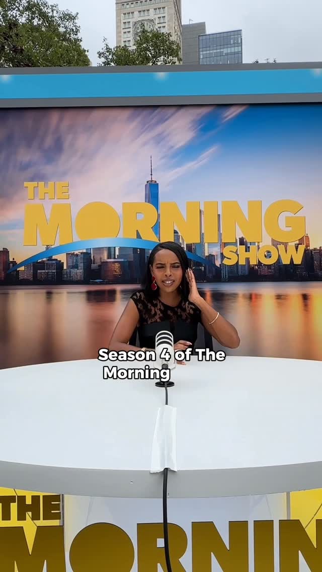 Instagram post by @monakabdi for Apple TV. Caption reads: #appletvpluspartner • Back behind the anchor desk,....