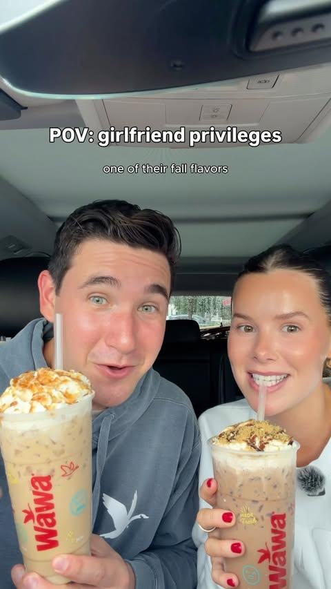 Instagram post by @hughandmeg for Wawa. Caption reads: #ad Our @wawa runs just got a little more fall....