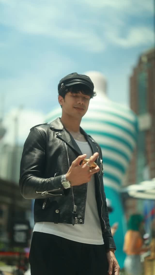 Instagram post by @kidkylo for JeanPaulGaultier. Caption reads: Golden hour, golden energy ✨Get the Jean Paul....