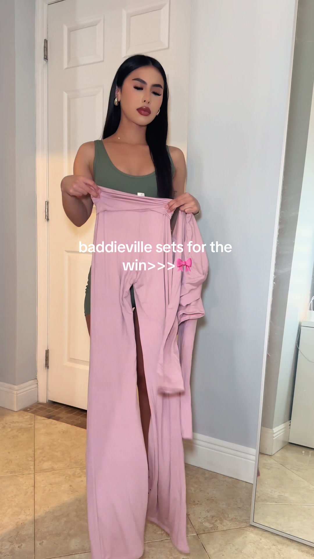 TikTok post by @.seanny for Baddieville. Caption reads: I cant waittt to wear this out 💓 outfit from....
