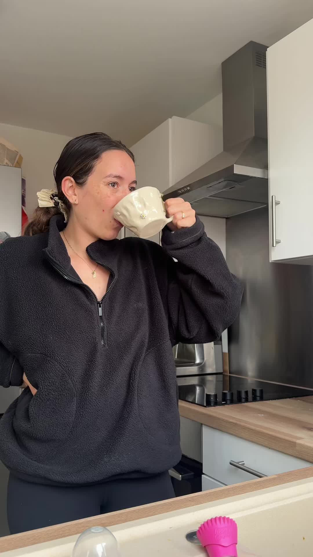 TikTok post by @alyshadevon for Chāmpo Haircare. Caption reads: AD Motherhood: 1 My hairline: 0 …but we’re making....