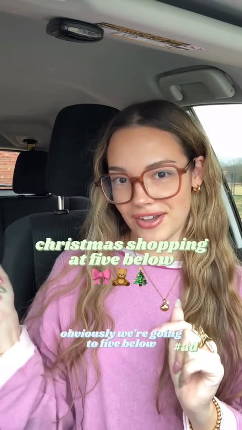 Instagram post by @mallory.fig for Five Below. Caption reads: the amount of makeup staples @fivebelow has....